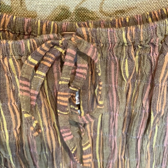 FREE PEOPLE VIVI COTTON CROPPED SMOCKED STRIPED TOP IN IVORY S, M - Picture 8 of 14